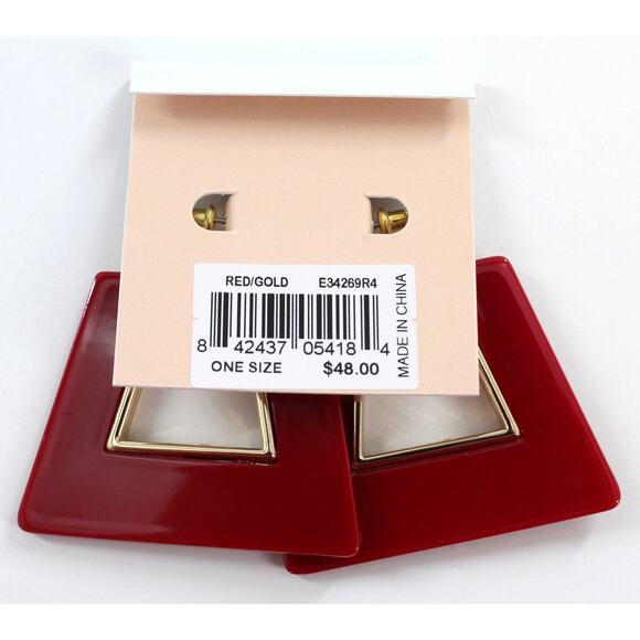 Rebecca Minkoff Triangular Resin Drop Earrings $48 Tags #RM330 - Picture 3 of 3